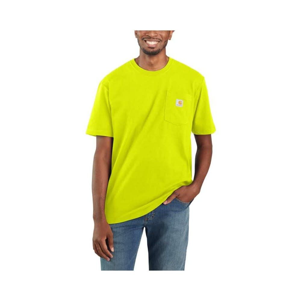 Carhartt Men’s Cotton Short-Sleeve T-Shirt, Bright Lime, Size 2XL – K87BLM-2XL