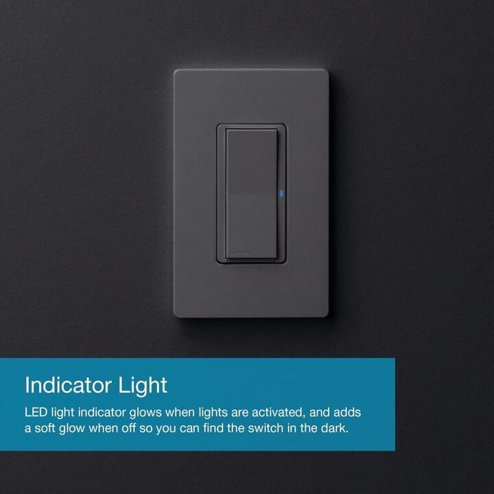 Lutron Caseta 120V 5A 1P Gloss White Rocker Control Claro Smart Switch, large image number 5