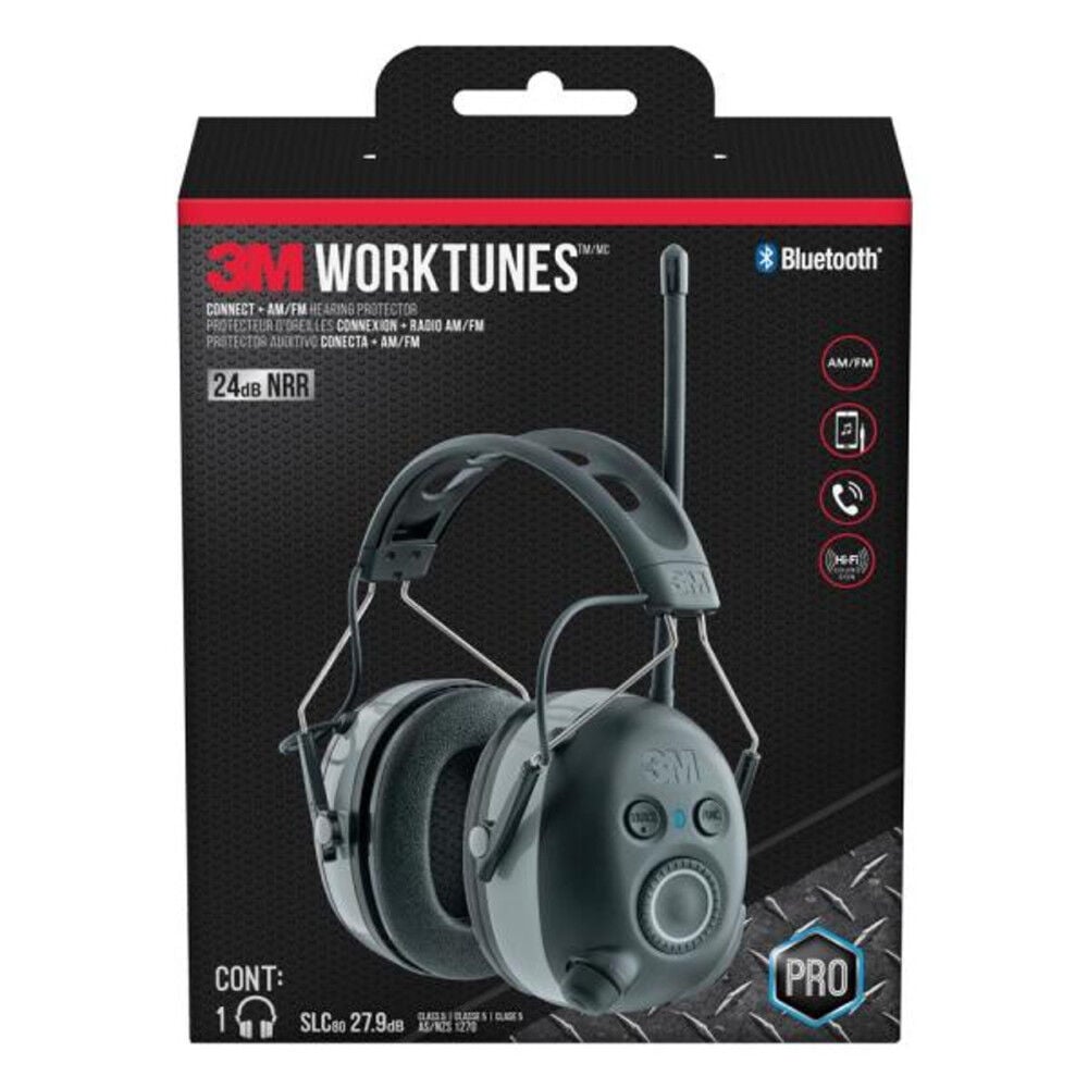 3M WorkTunes Connect 24 dB NRR AM/FM Hearing Protector – 90542H1-DC-PS