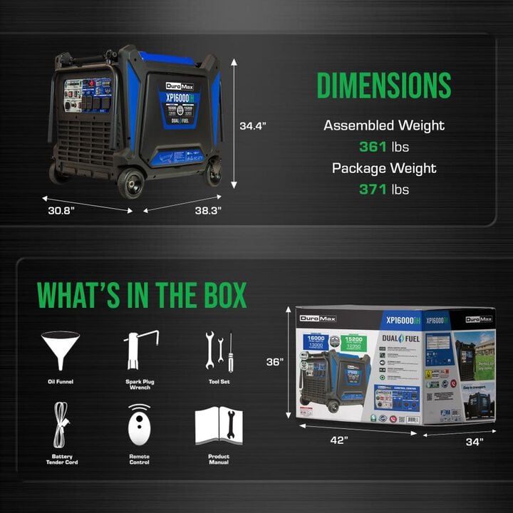 Duromax 16000-Watt Dual Fuel Hybrid Inverter Generator, large image number 10