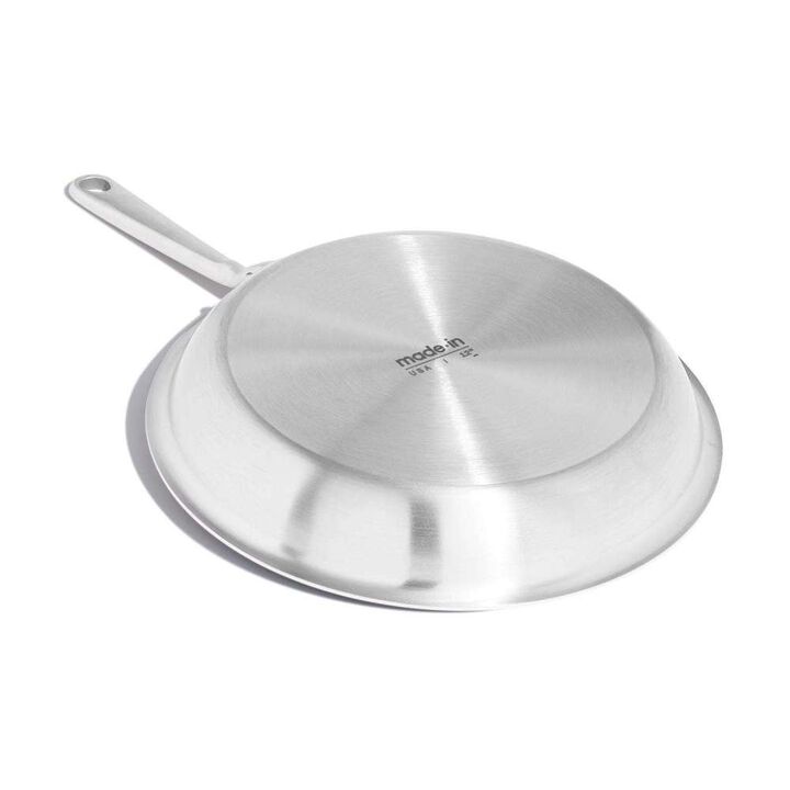 Made In Cookware 12 x 4 Inch Ceramic and Stainless Steel Fry Pan White and Silver, large image number 4