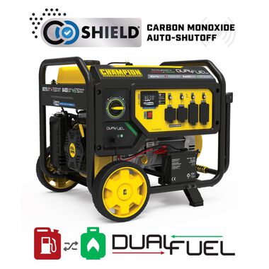 Champion Power Equipment 7500-Watt Electric Start Dual Fuel Portable Generator Home Backup with CO Shield