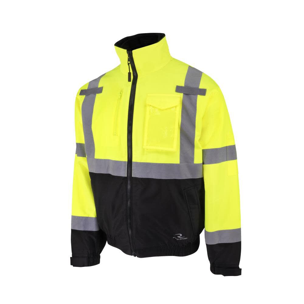 Radians 3-in-1 Bomber Jacket with Inner Heated Vest Kit with Battery, Hi-Vis Green, 2X, large image number 1