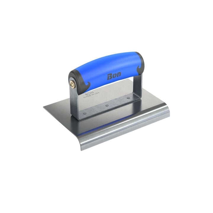 Bon Tool 6 Inch x 4 Inch Stainless Steel Edger 1/2 Inch Radius x 5/8 Inch Lip with Comfort Grip Handle