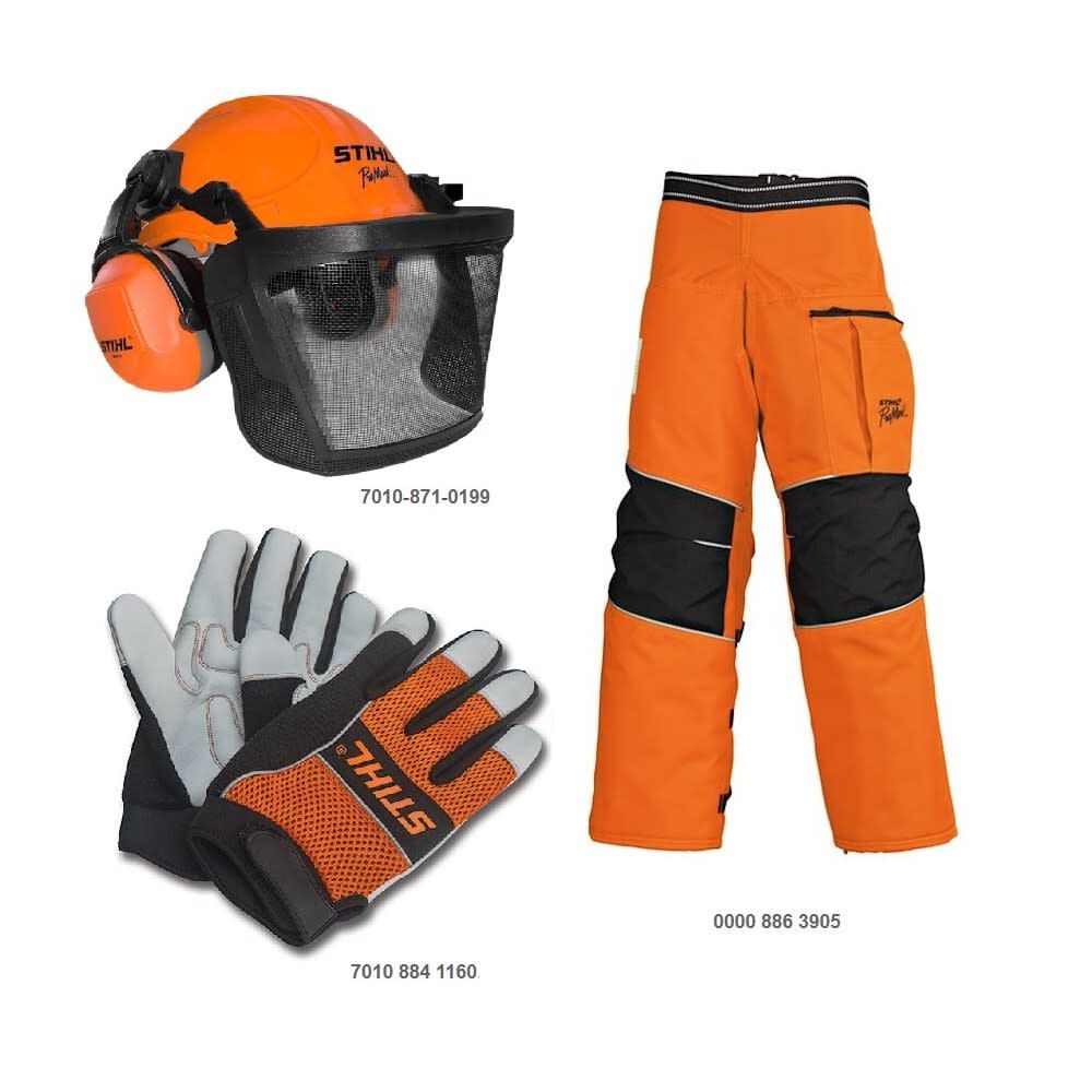 Stihl ProMark Helmet System & 36 Inch Apron Chaps Meshback Gloves Bundle, large image number 2