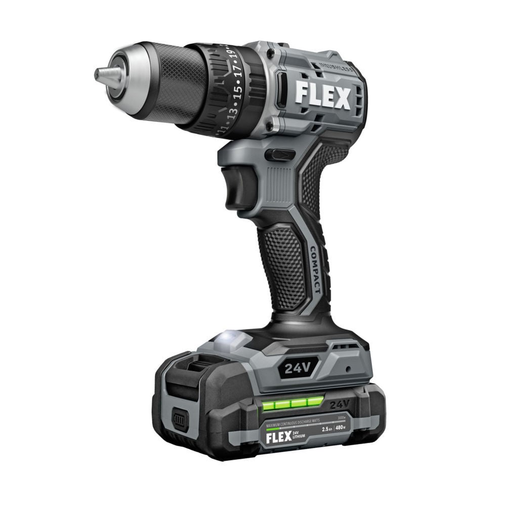 FLEX 24V Cordless 1/2 Inch 2 Speed Compact Hammer Drill Kit, large image number 4