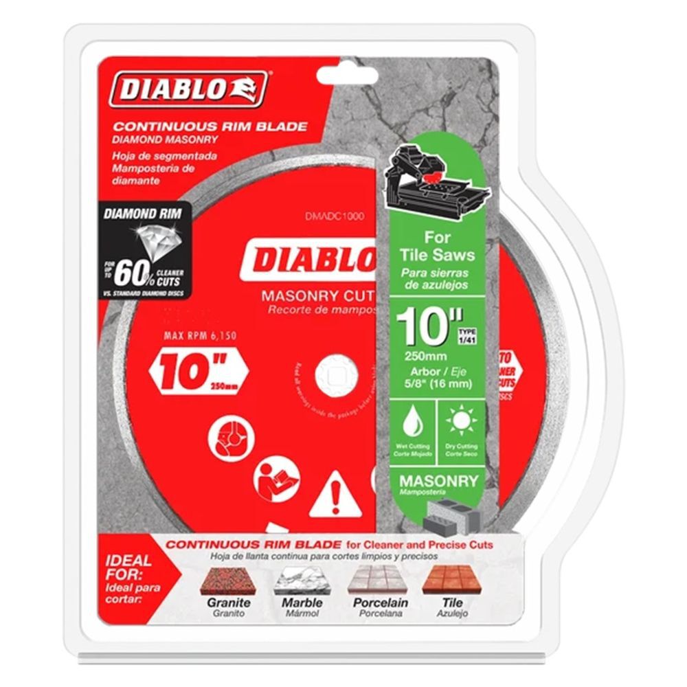 Diablo Tools 10 Inch Continuous Rim Diamond Cut-Off Disc for Masonry, large image number 2