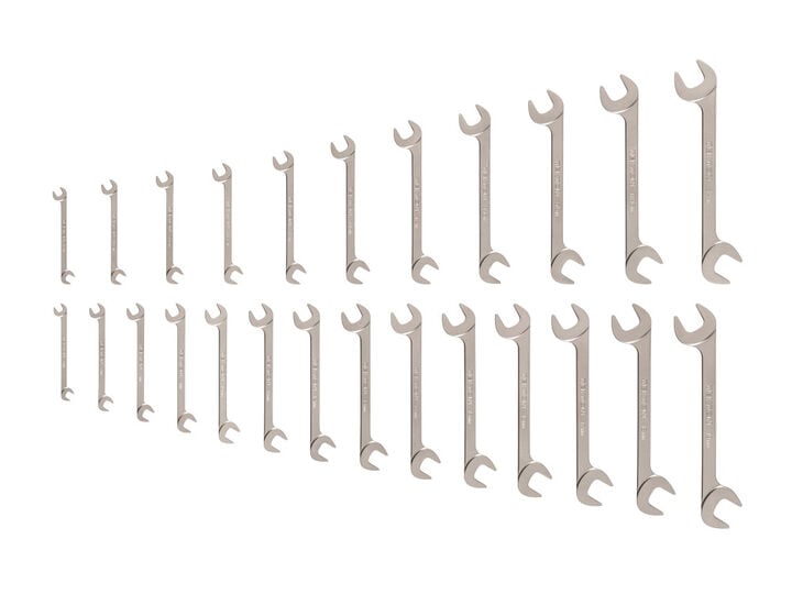 Tekton Angle Head Open End Wrench Set, 25-Piece (1/4-3/4 Inch, 6-19 mm)