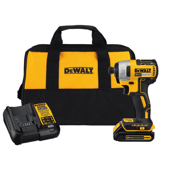 DEWALT 20 V MAX 1/4-in Brushless Impact Driver Kit, large image number 0