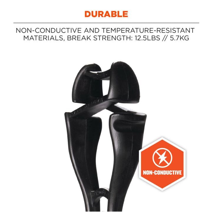 Ergodyne Squids 3420-BULK Swivel Glove Clip Holder Dual Clips Black 100 Pieces, large image number 4