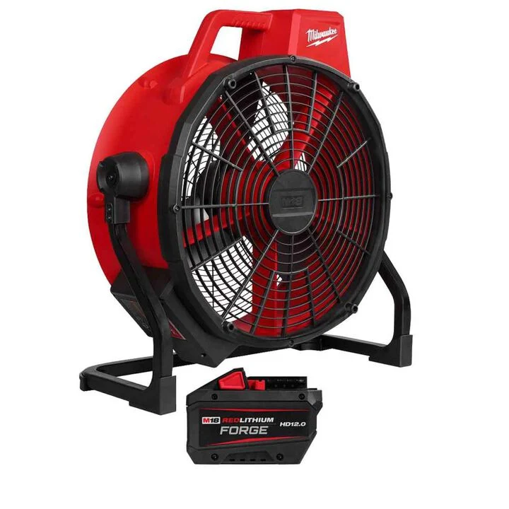Milwaukee M18 Brushless 18 Inch 3400 CFM Fan & M18 FORGE HD12.0 Battery Pack