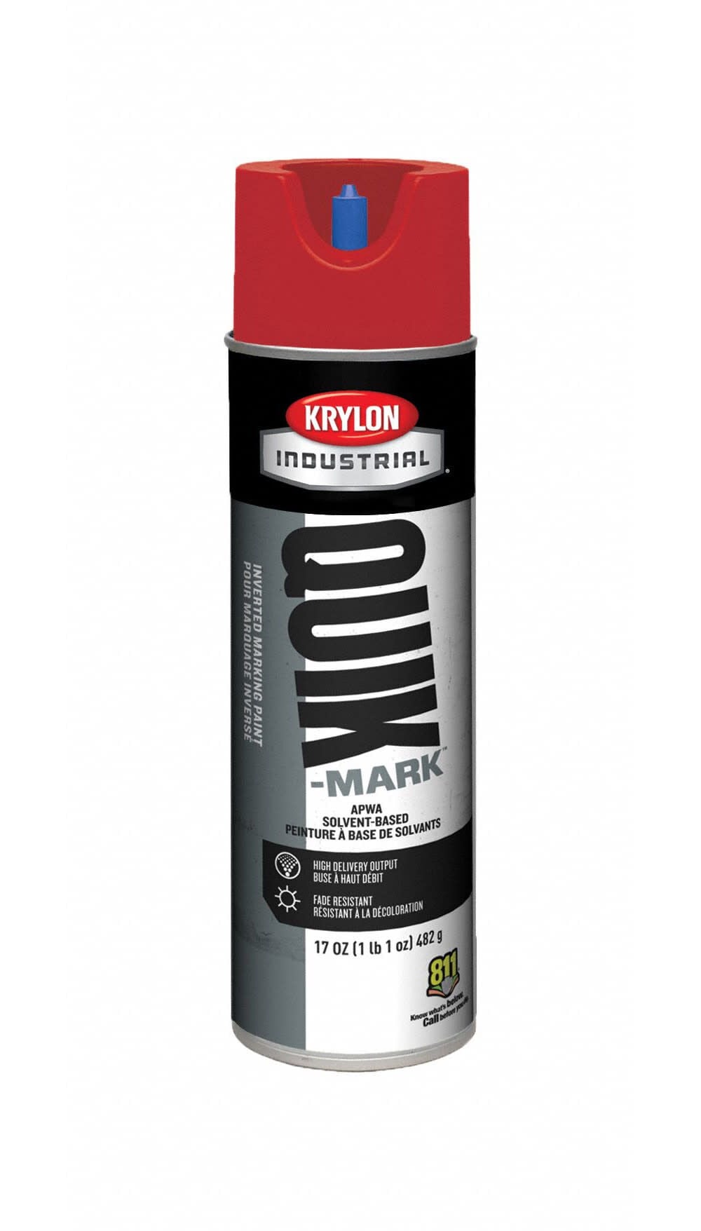 Krylon Quik-Mark 17 Oz Solvent-Based Inverted Marking Paint, Red, large image number 1
