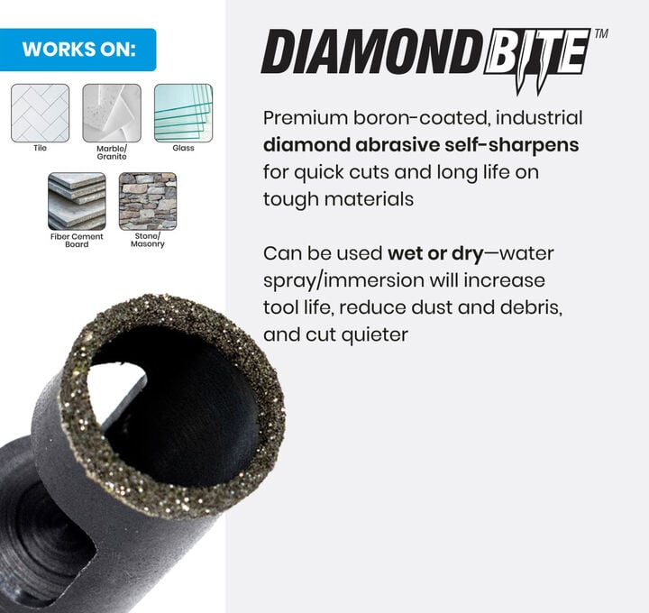 Spyder Diamond Edge Hole Saw Bit Set, 3/16, 1/4 & 1/2 Inch, with 1/4 Inch 3 Pieces, large image number 4