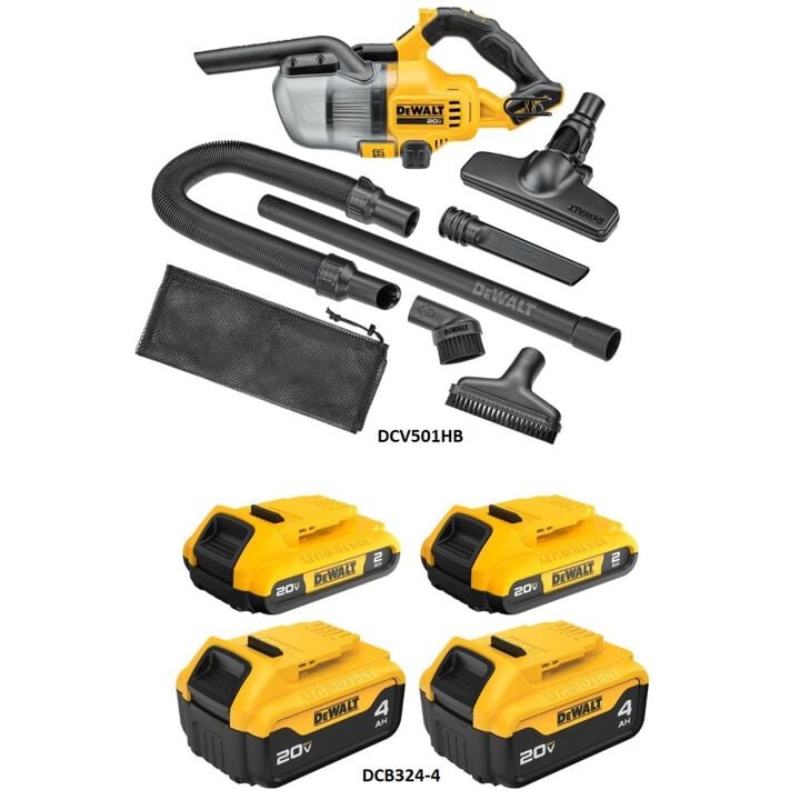 DEWALT 20V 46 Cfm Cordless Dry Hand Vacuum & Battery Pack Bundle, large image number 1