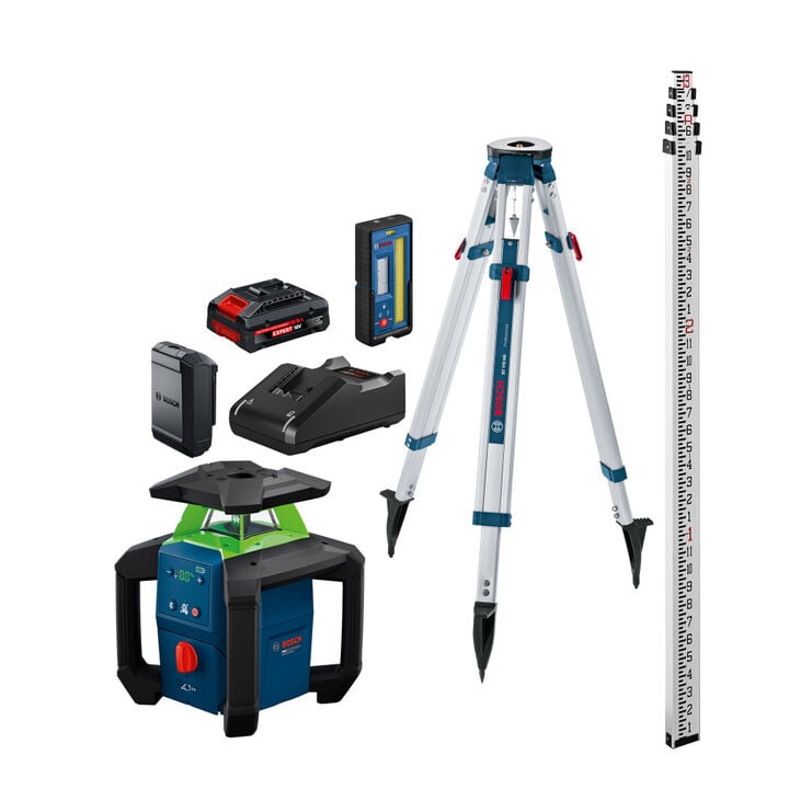 Bosch 18V Green-Beam H/V Rotary Laser Kit