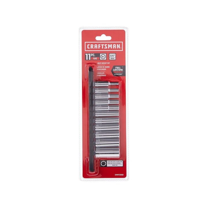 CRAFTSMAN 1/4-in Drive SAE 6 Point Deep Socket Set, 11pc, large image number 10