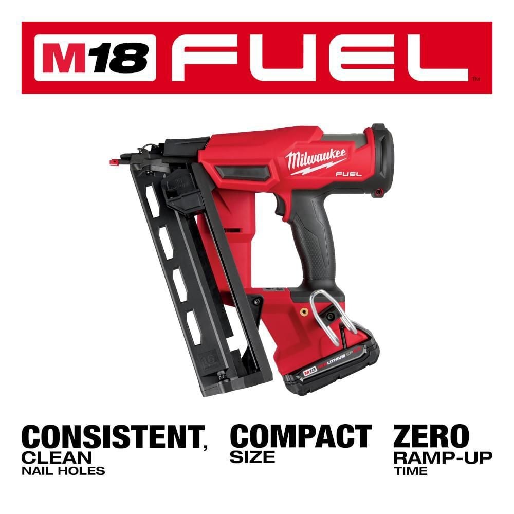 Milwaukee M18 FUEL 16 Gauge Angled Finish Nailer Kit, large image number 3