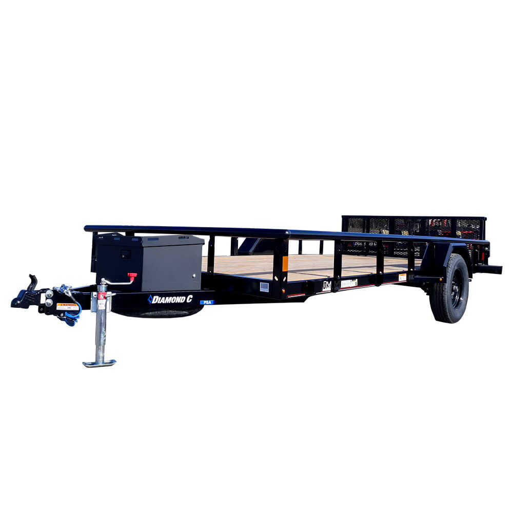 Diamond C PSA135 14 Foot Single Axle Utility Trailer, Black – PSA135L14X83-1-24
