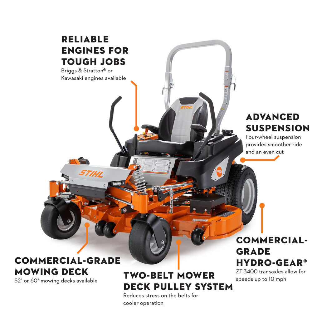 Stihl RZ 560 Z TURN 60 Inch Zero Turn Lawn Mower Gas Powered with Kawasaki Engine, large image number 2
