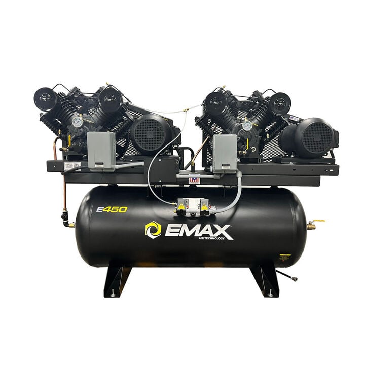 EMAX 230V 10HP 1PH 120 Gallon Horizontal Air Compressor with Radiator, large image number 0
