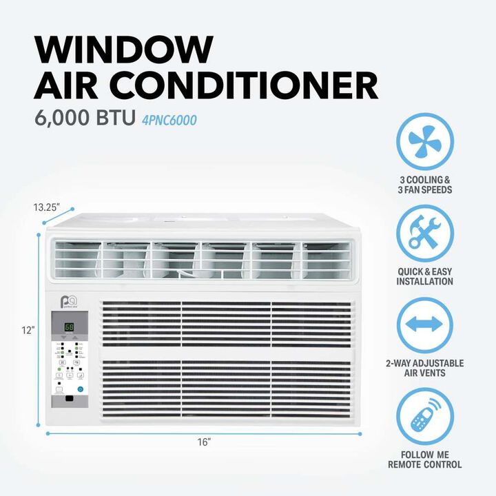 Perfect Aire 115V 6000 BTU Electronic Window Air Conditioner with Remote, large image number 2