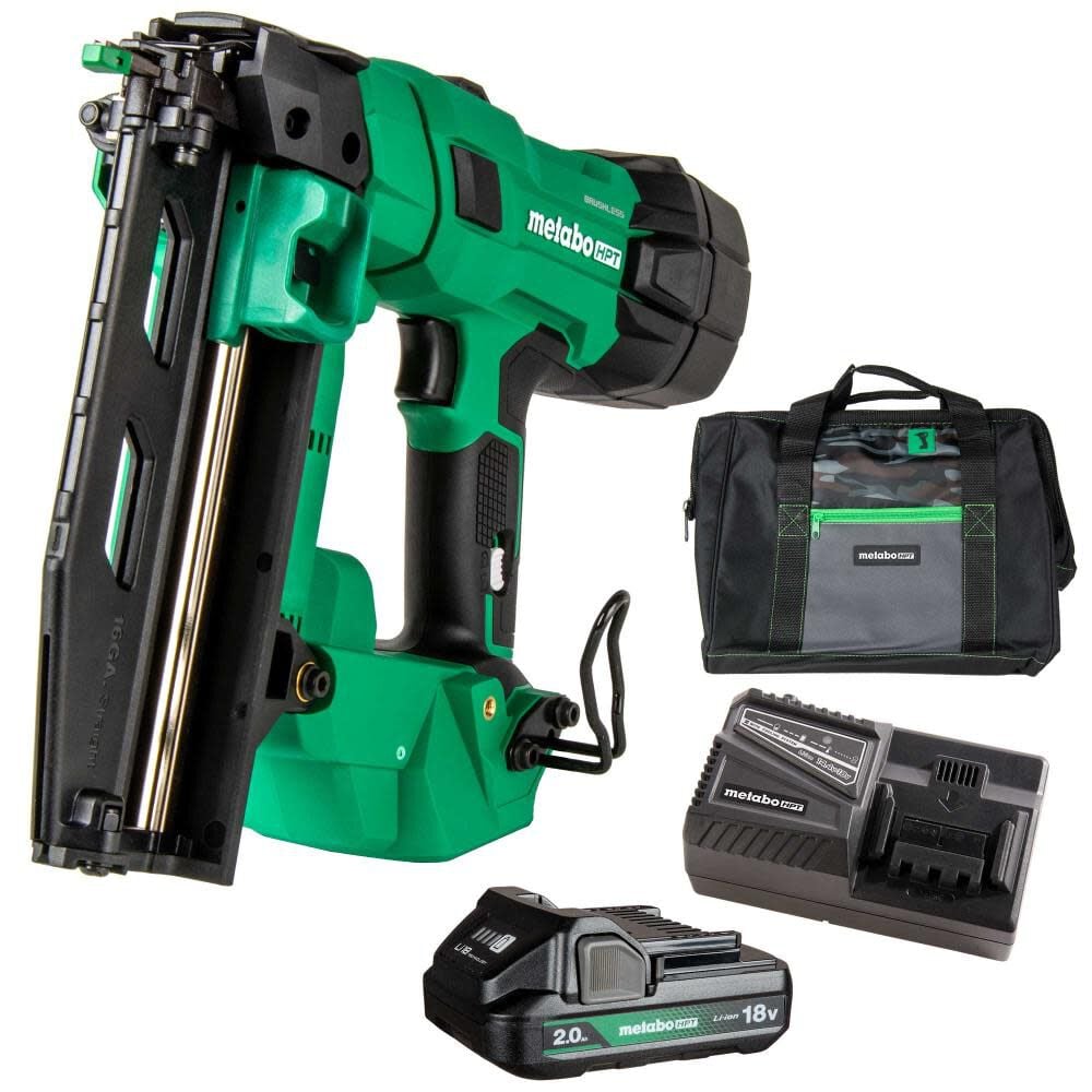 Metabo HPT 18V MultiVolt Brushless 16-Gauge Straight Finish Nailer 2 Ah Kit – NT1865DSAM