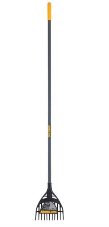 True Temper 8 In. Poly Head 11-Tine Shrub Rake with 60 In. Steel Handle