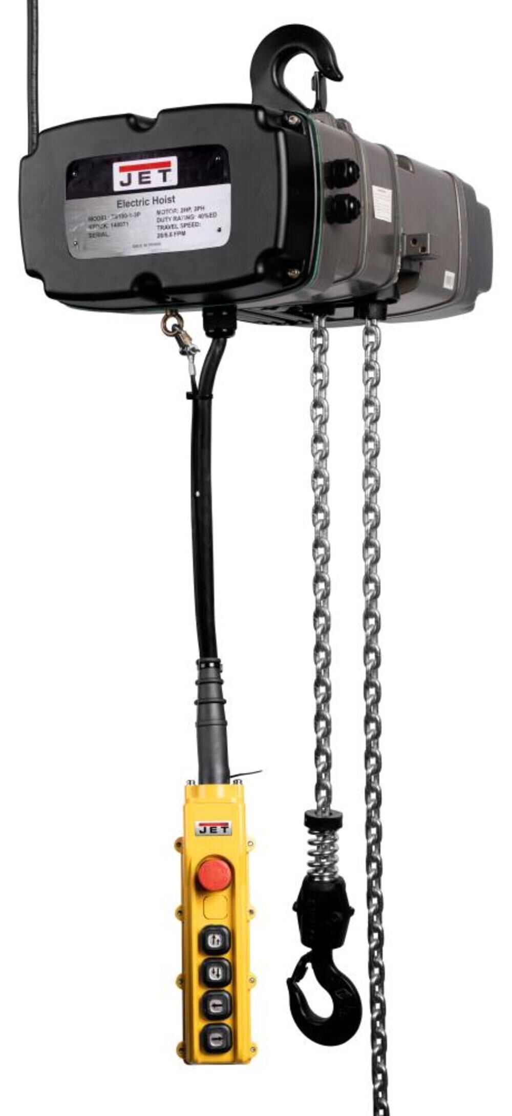 JET 1 Ton Electric Chain Hoist 10 Ft. Lift – 144004