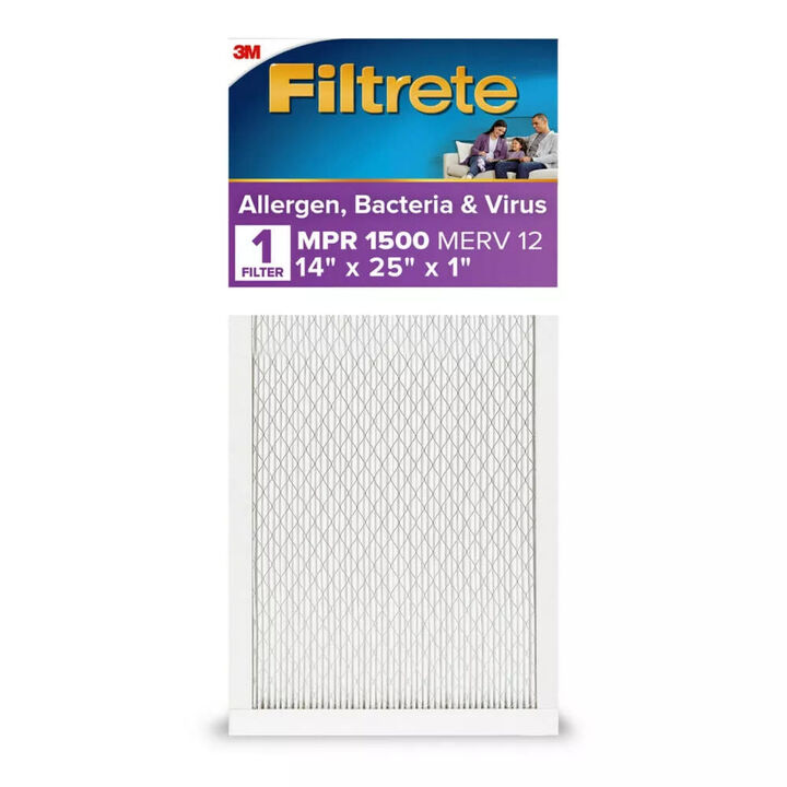 3M Filtrete 14 x 25 x 1-Inch 1500 MPR MERV 12 Allergen Defense Furnace Air Filter, large image number 0