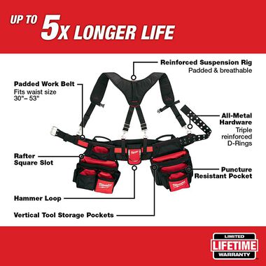 Milwaukee Contractor Work Belt with Suspension Rig, large image number 1
