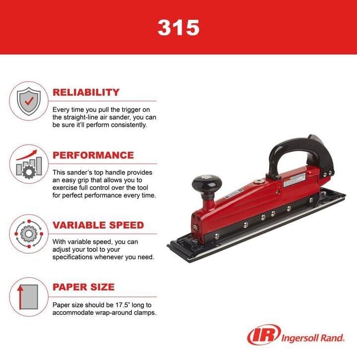 Ingersoll Rand Twin-Piston Straight-Line Air Sander 2.75 Inch x 17.5 Inch, large image number 2