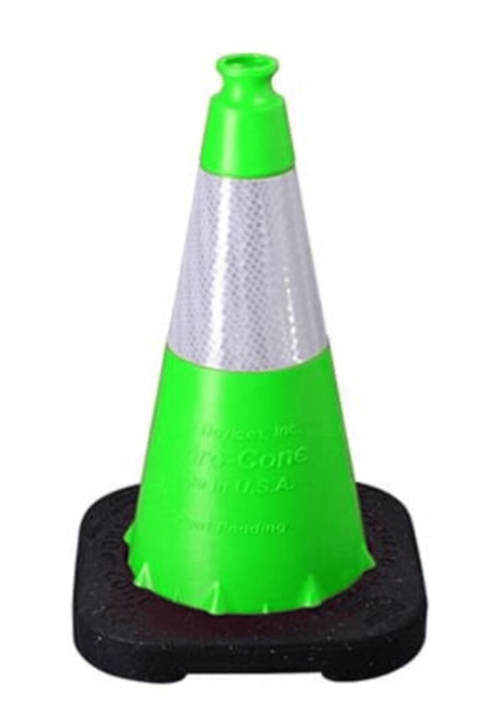 Vizcon 18 In. Enviro-Cone 3lb. with 6 In. reflective collar - Lime Green