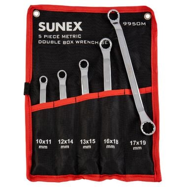Sunex Full Polish Metric Double Box Wrench Set 5pc