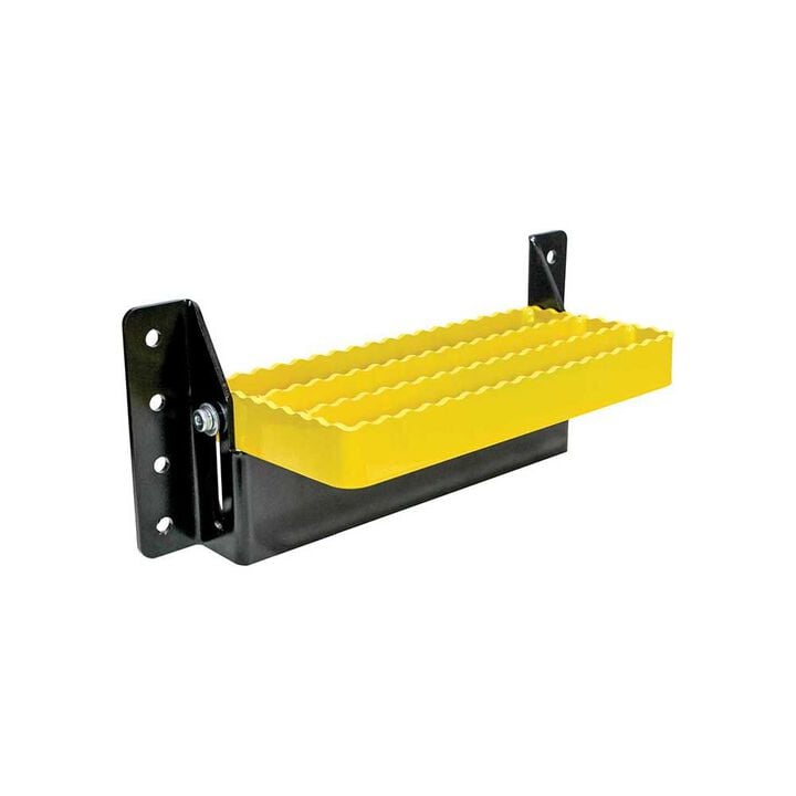 K&M Manufacturing Universal Flip-Up Tractor Step Black & Yellow, large image number 2
