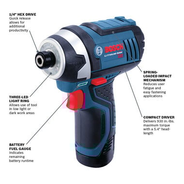 Bosch 12V Max Impact Driver Kit Reconditioned, large image number 10
