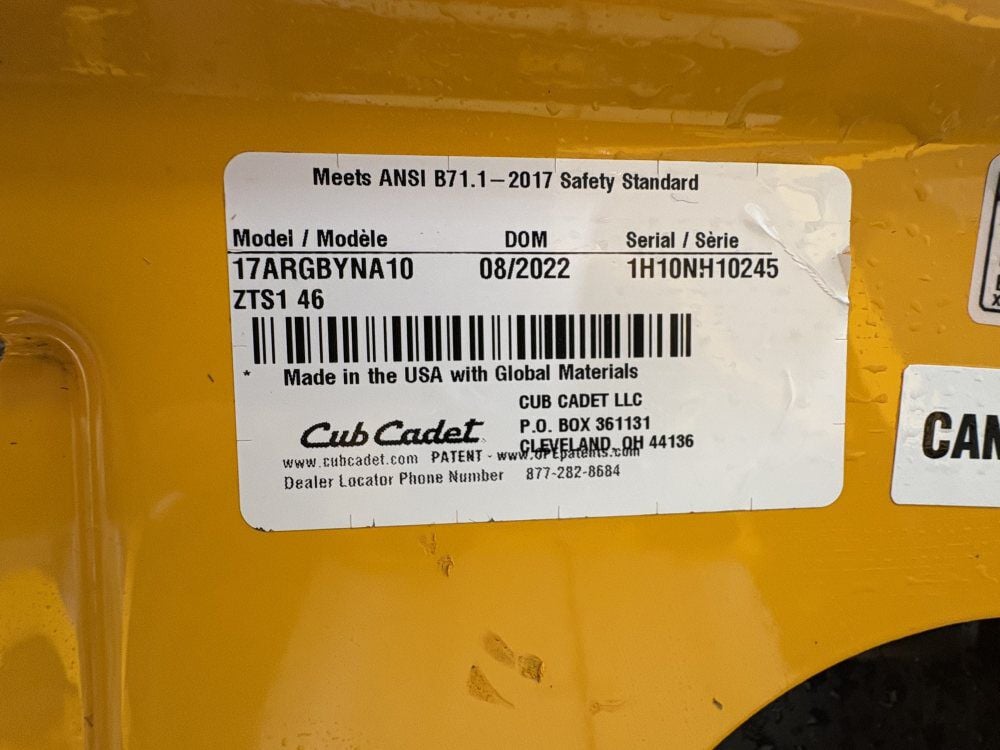 Cub Cadet ZTS1 46 Inch Zero-Turn Riding Lawn Mower Used 2022, large image number 11