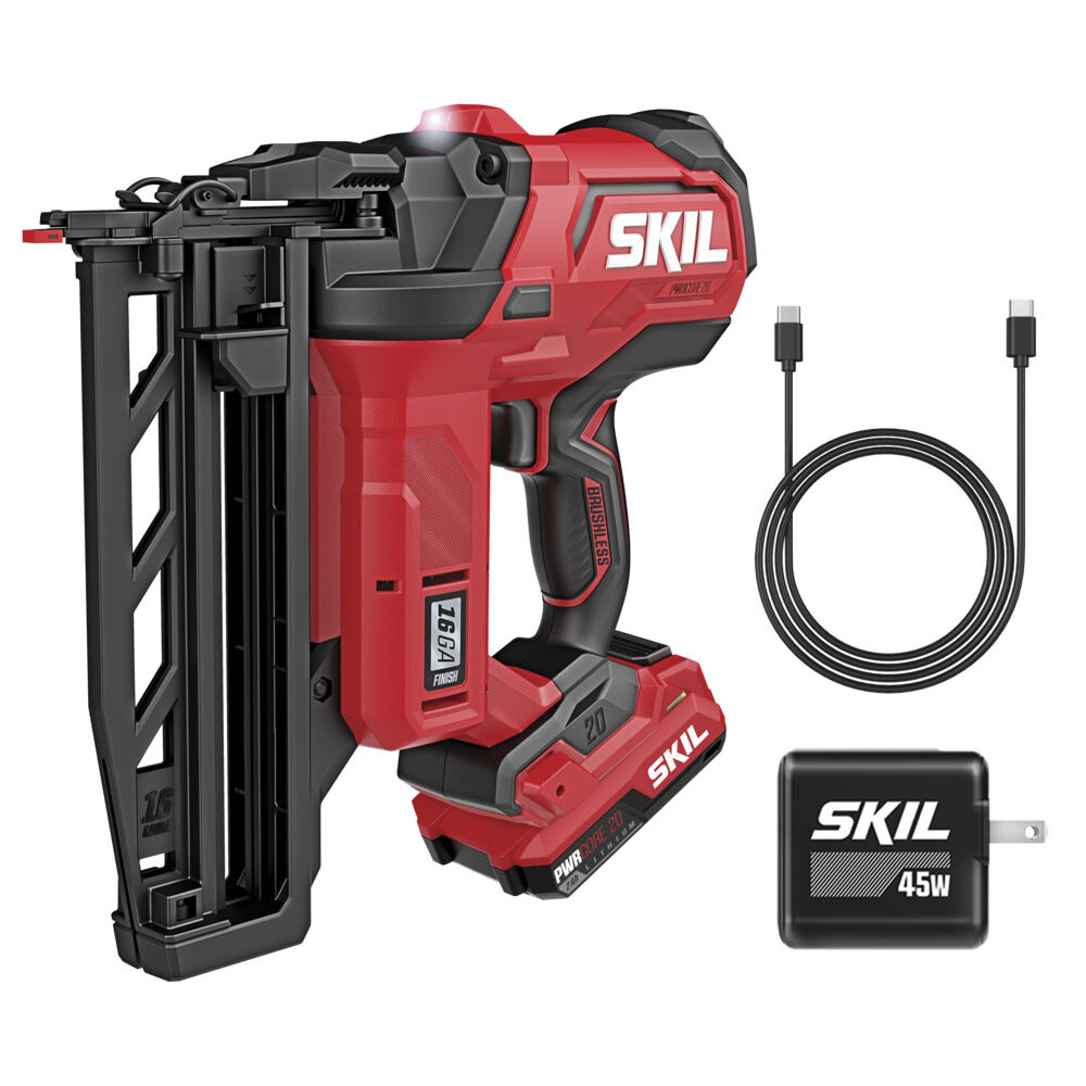 SKIL Brushless 20V 16Ga Straight Finish Nailer Kit, large image number 1