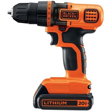Black and Decker 20-volt MAX Lithium Ion (Li-ion) 3/8-in Cordless Drill with Battery Kit, large image number 0