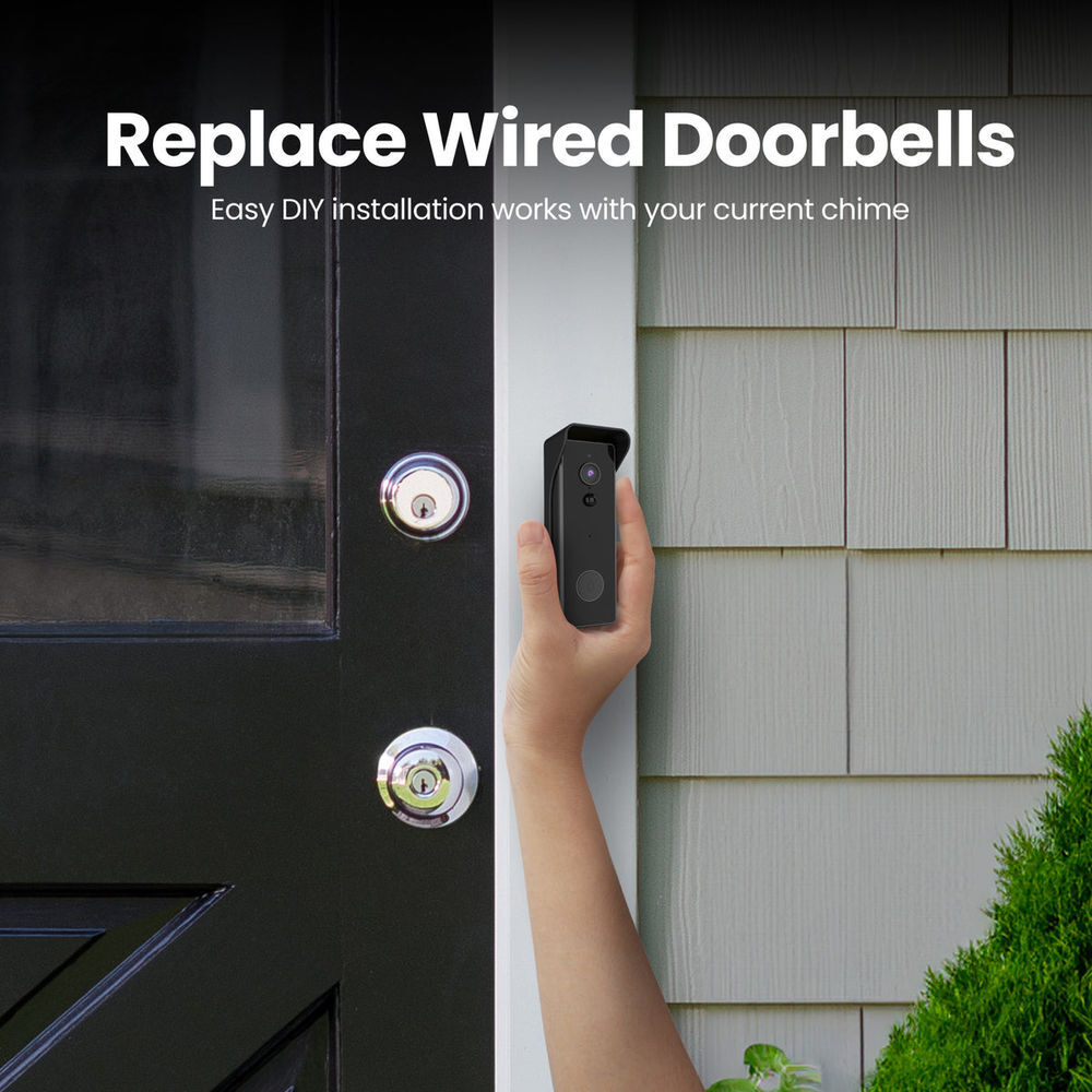 Feit Electric Wired or Battery-Powered Wireless Wi-Fi Smart Video-Enabled Doorbell, large image number 6
