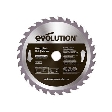 Evolution Power Tools 7in x 30T Wood Cutting Circular Saw Blade