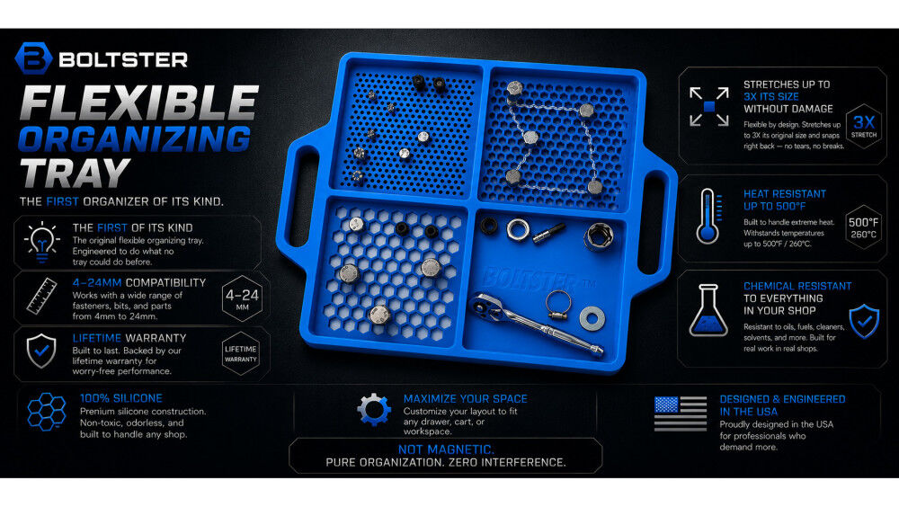 Boltster 4-Way Flexible Fastener Organizing Tray Blue, large image number 2