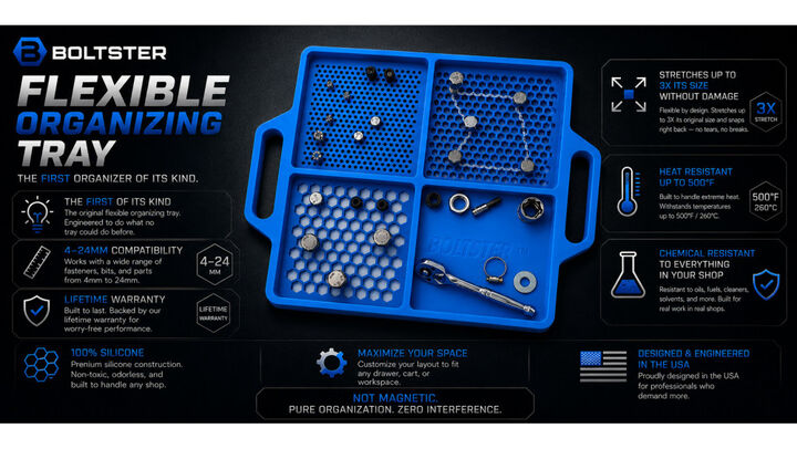 Boltster 4-Way Flexible Fastener Organizing Tray Blue, large image number 1