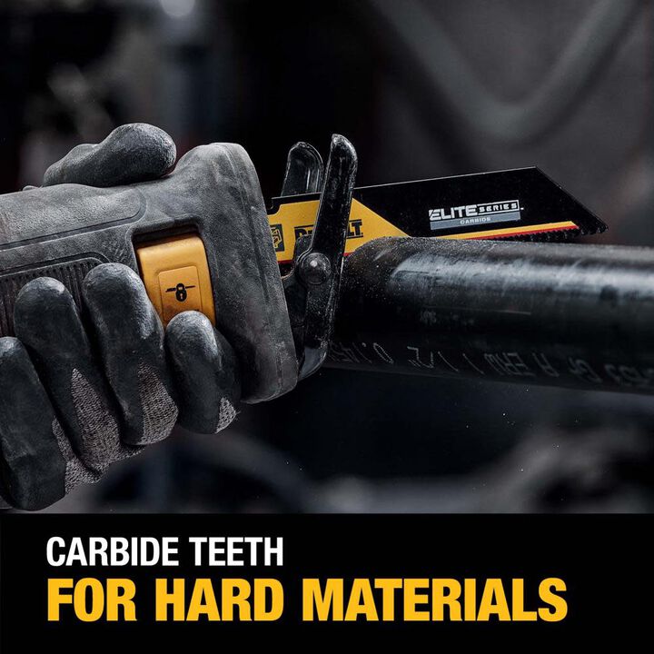 DEWALT ELITE SERIES Reciprocating Saw Blade 1pk Carbide Tipped 6in 8 TPI Metal Cutting, large image number 5