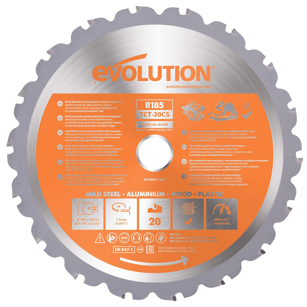 Evolution Power Tools 7-1/4 In. Multi-Material Cutting Blade for Circular and Chop Saws, large image number 1
