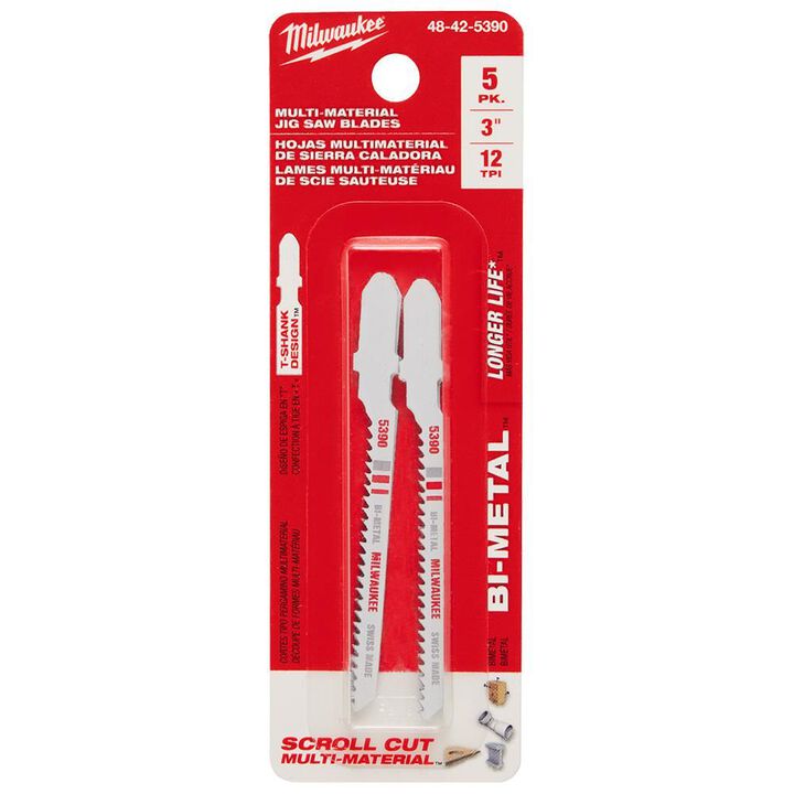 Milwaukee 3 in. 12 TPI Bi-Metal Jig Saw Blade 5PK, large image number 7