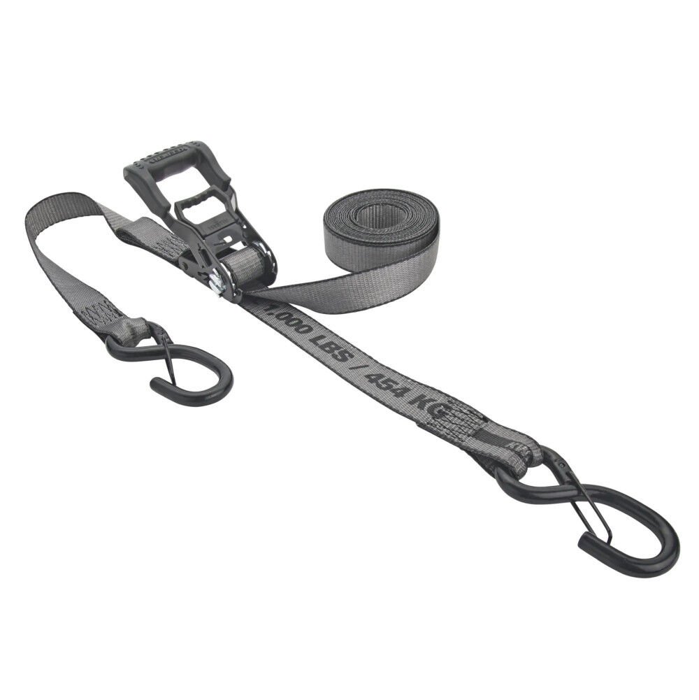 Keeper KwikFeed 1000 Lbs 16 Ft. x 1.25 Inch Ratchet Tie Down Strap, Black – 43571-4C