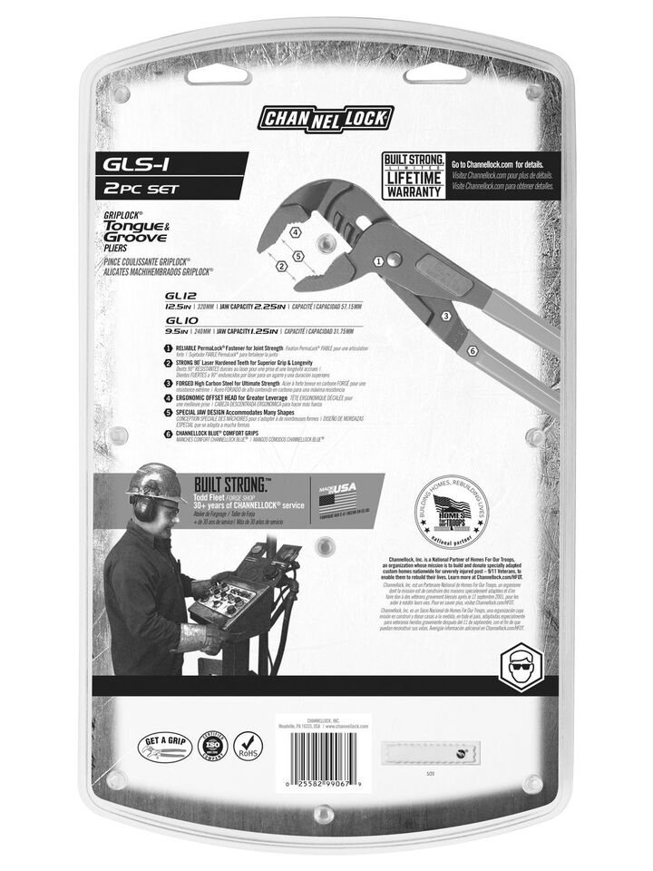 Channellock 10in & 12in European Style Plier Set, large image number 2