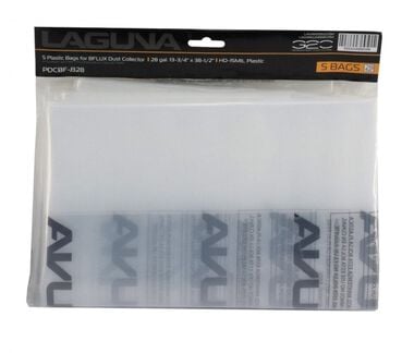 Laguna Tools 5 Pack of 28 Gallon Plastic Reusable HD Waste Bin Bags for Cyclones Dust Collectors