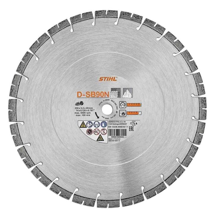 Stihl D-SB90N 12 Inch Segmented Rim Diamond Wheel for Fast Universal Cuts in Concrete and Hard Stone