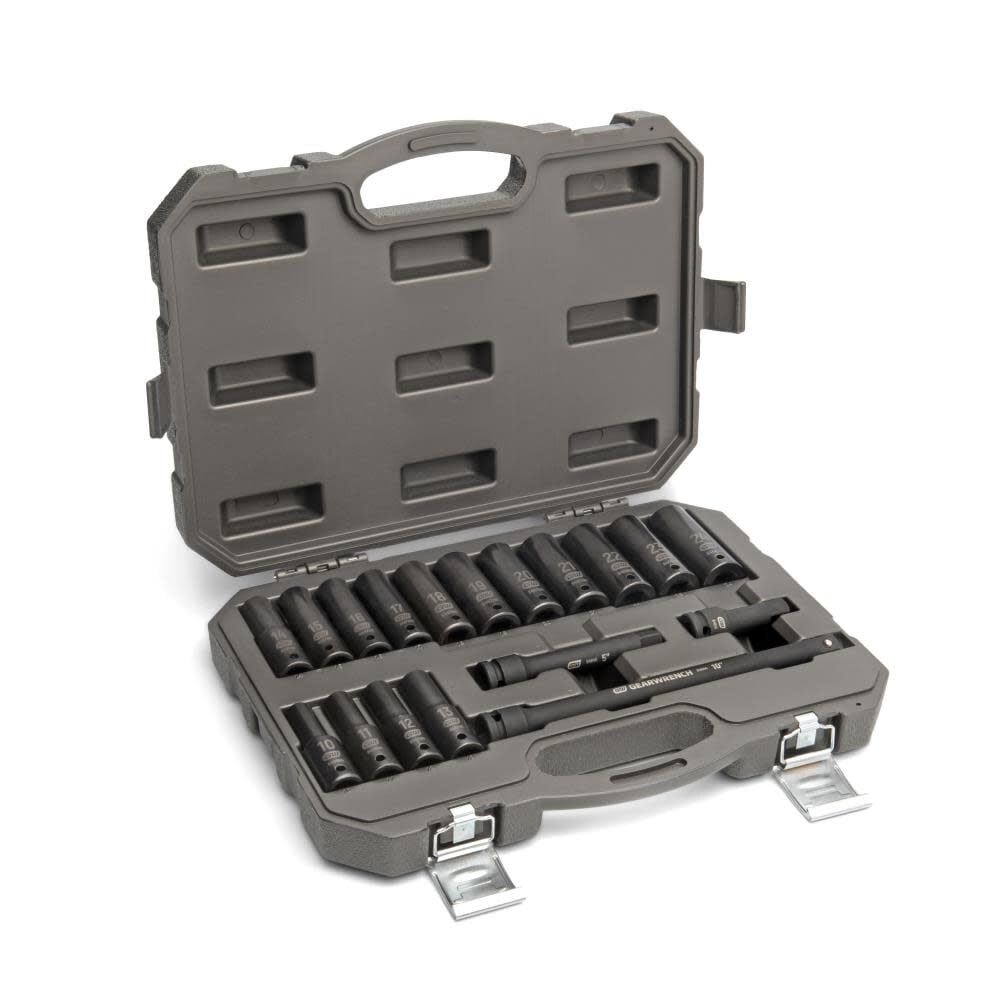GEARWRENCH 1/2in Drive Deep Metric Impact Socket Set 18pc, large image number 3